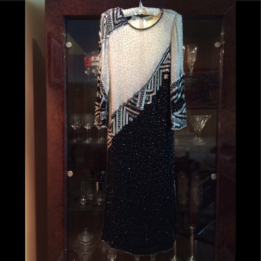 Judith Ann Creations Black and White Dress